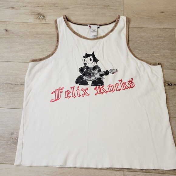 Vtg Felix Rocks Felix the Cat Tank Top Sz 3XL Cotton - Picture 1 of 6